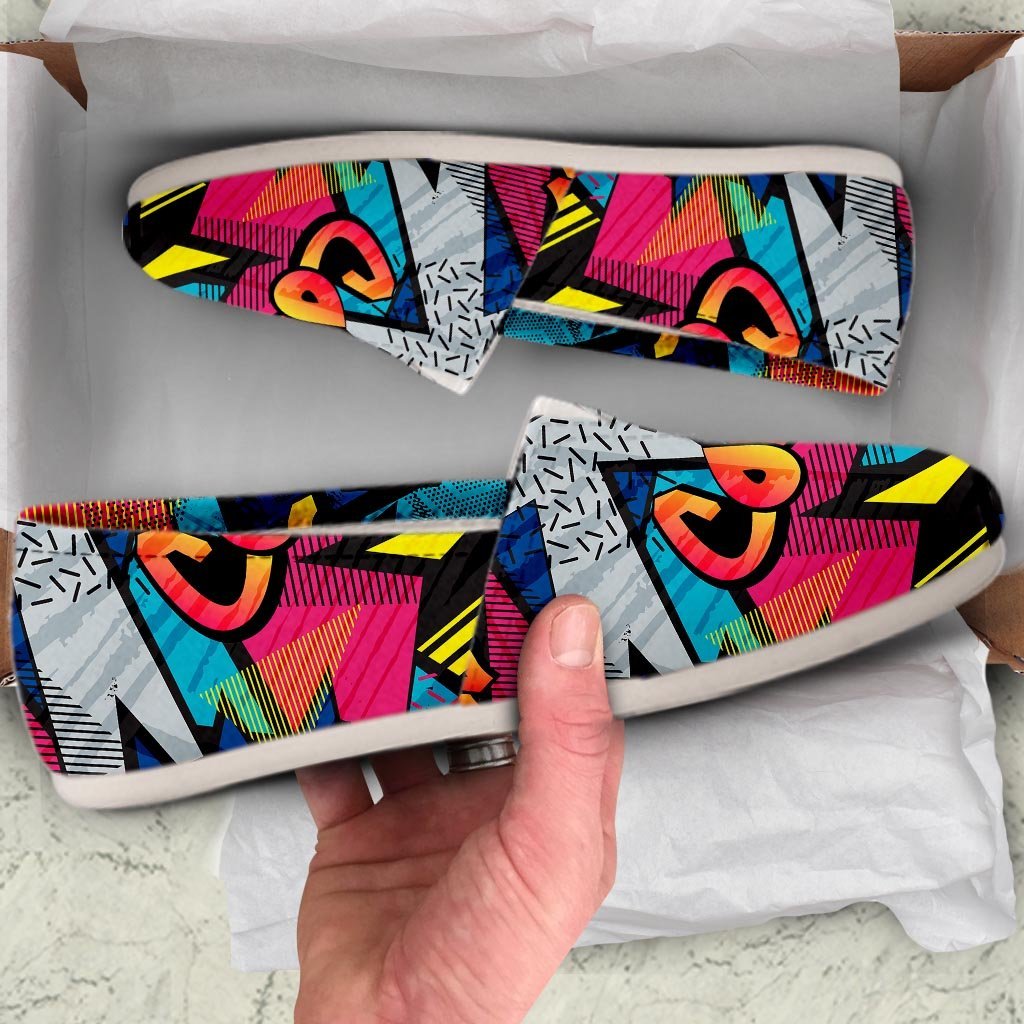 Abstract Graffiti Wow Print Canvas Shoes-grizzshop