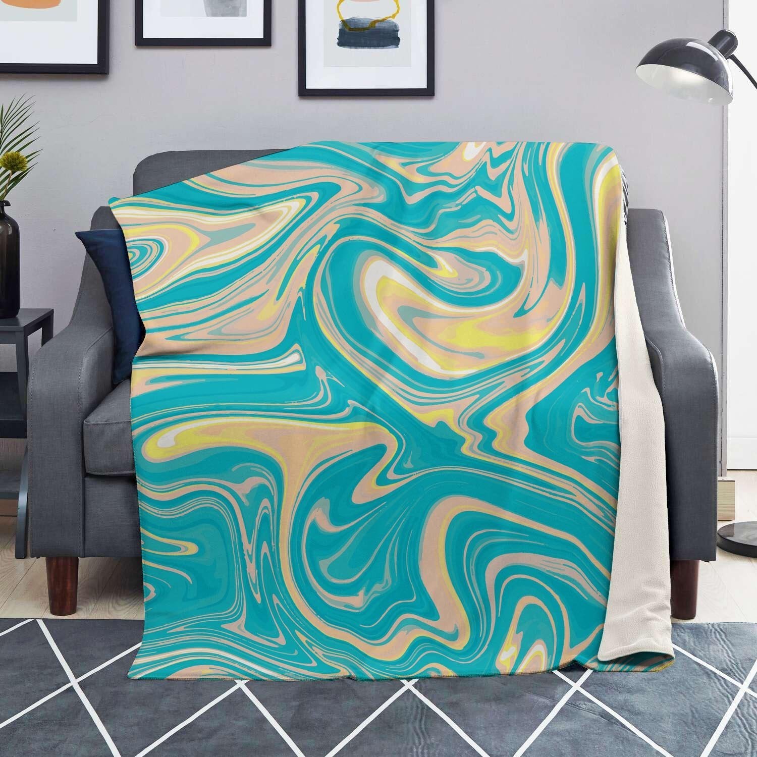 Abstract Green Marble Blanket-grizzshop