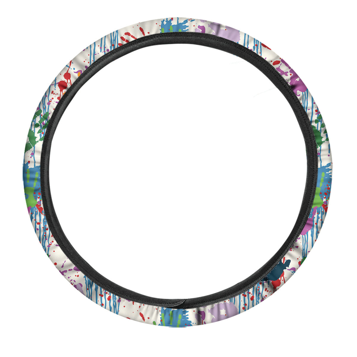 Abstract Hand Prints Colorful Print Pattern Car Steering Wheel Cover-grizzshop