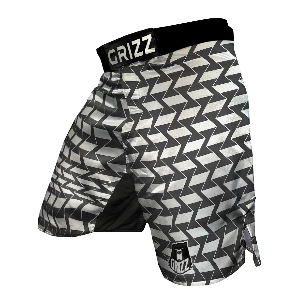 Abstract Heometric Zigzag Print Pattern MMA Shorts-grizzshop