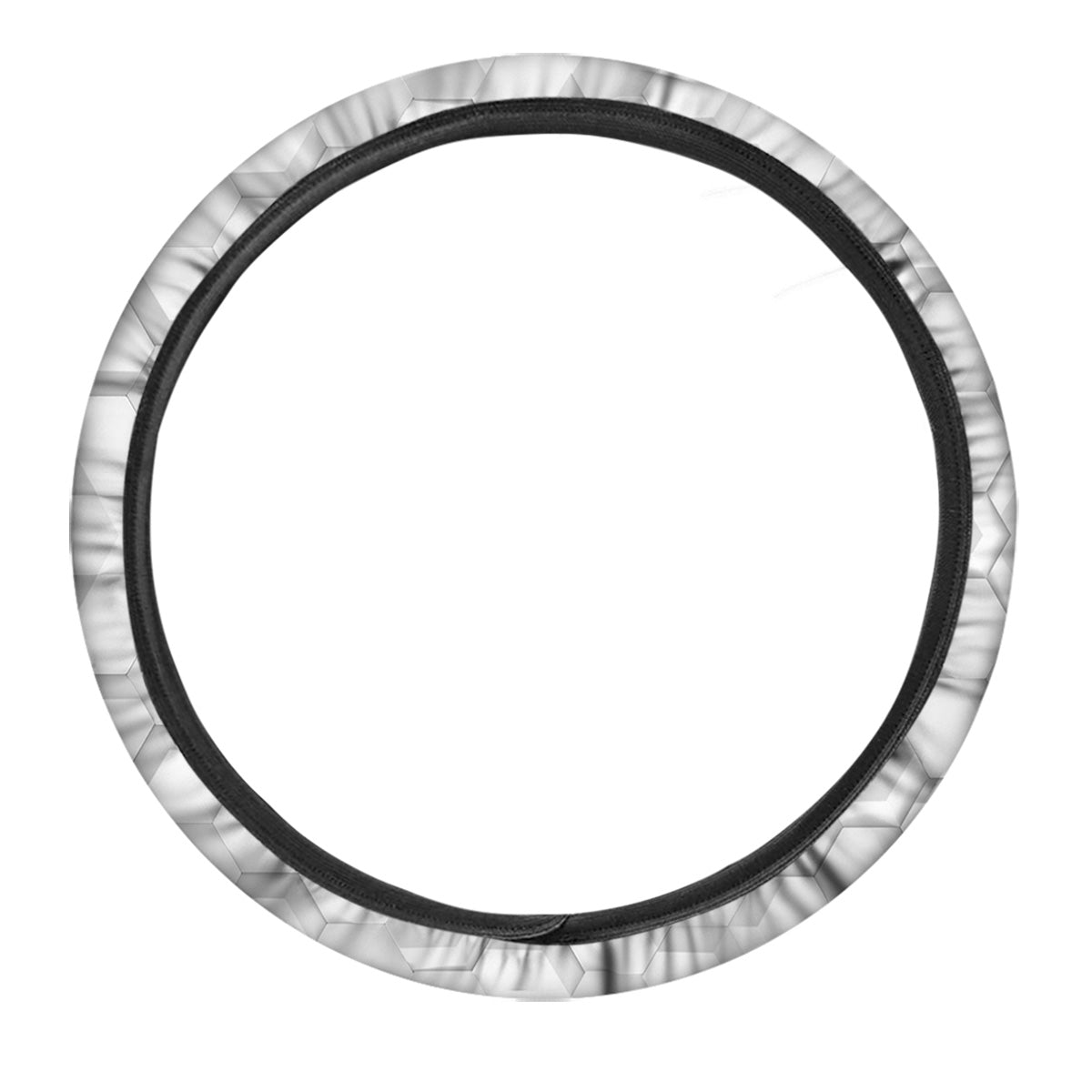 Abstract Hexagonal White 3D Print Pattern Car Steering Wheel Cover-grizzshop
