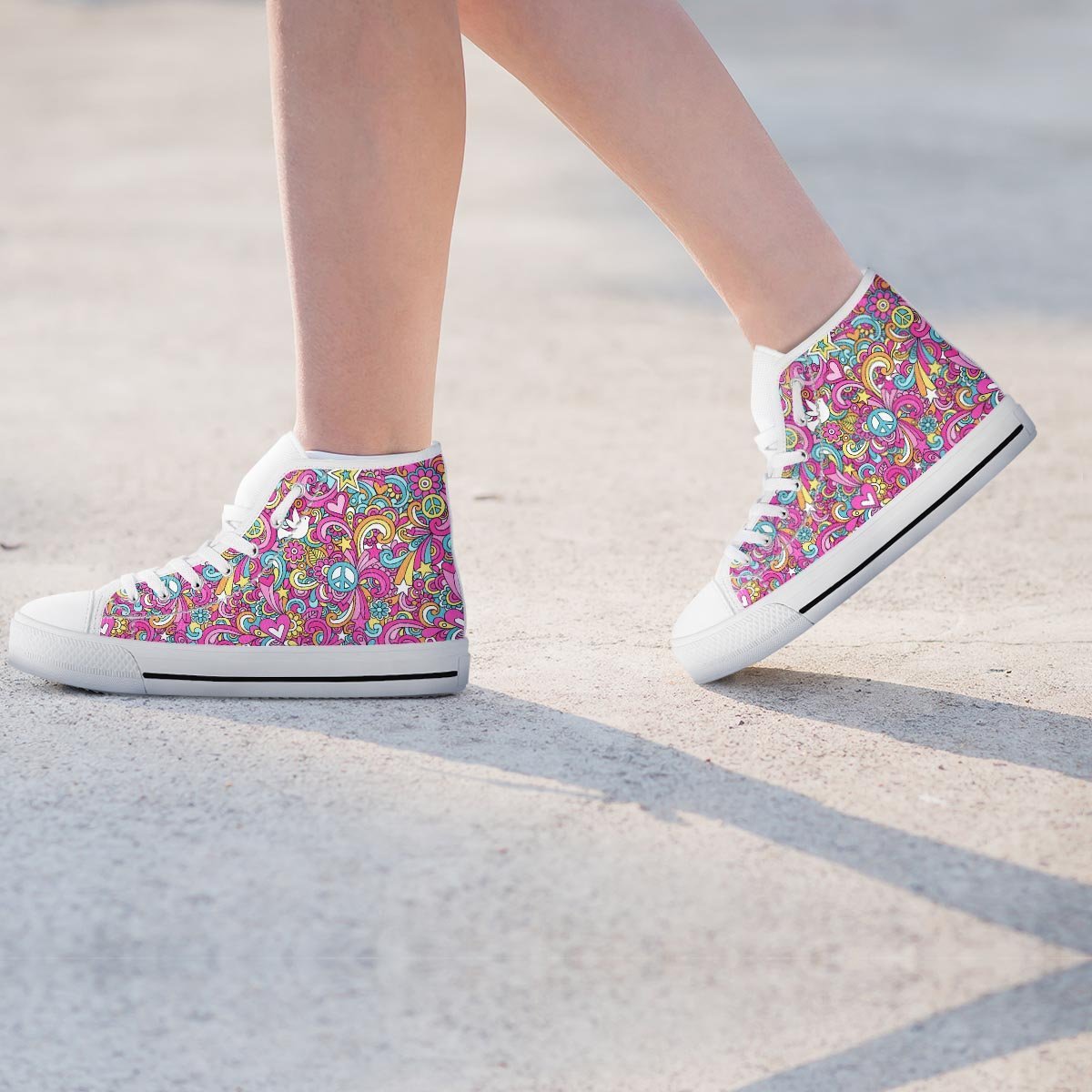 Abstract Hippie Women's High Top Shoes-grizzshop
