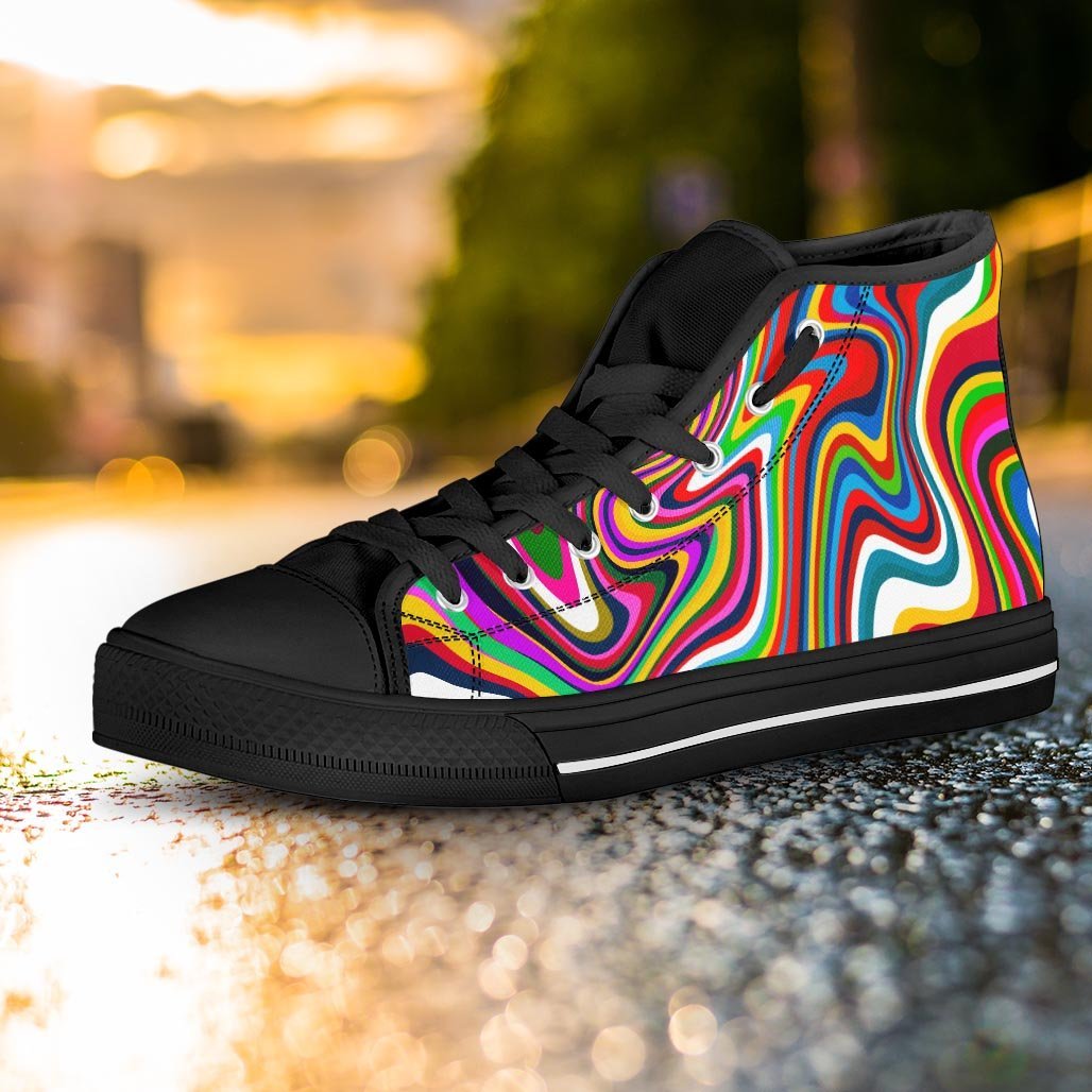Abstract Ink Paint Women's High Top Shoes-grizzshop
