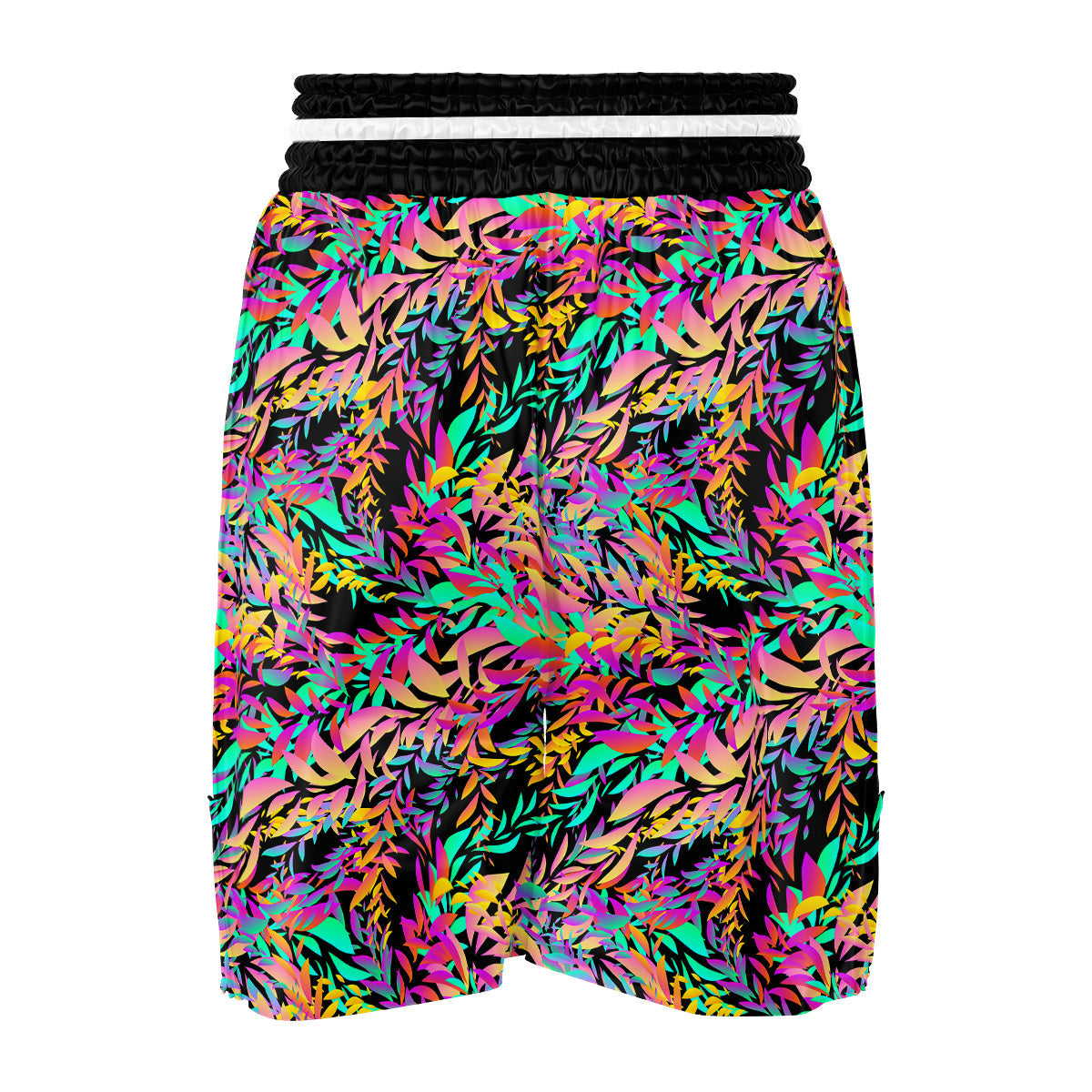 Abstract Leaf Neon Print Pattern Boxing Shorts-grizzshop