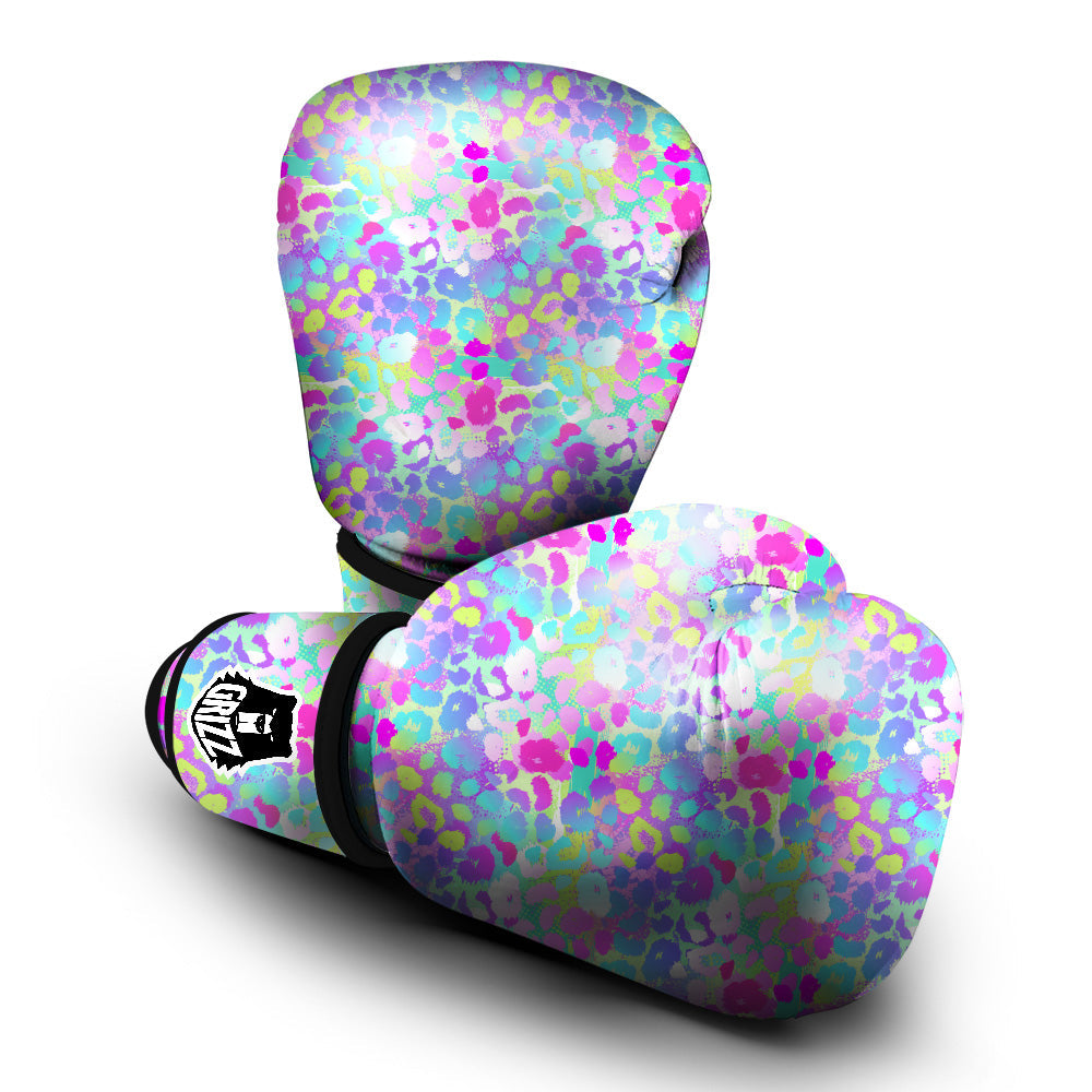 Abstract Leopard Tropical Pastel Print Pattern Boxing Gloves-grizzshop