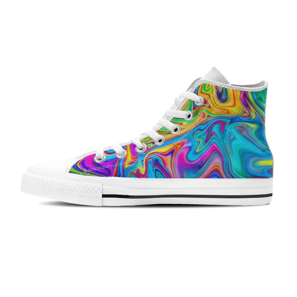 Abstract Mixing Ink Women's High Top Shoes-grizzshop