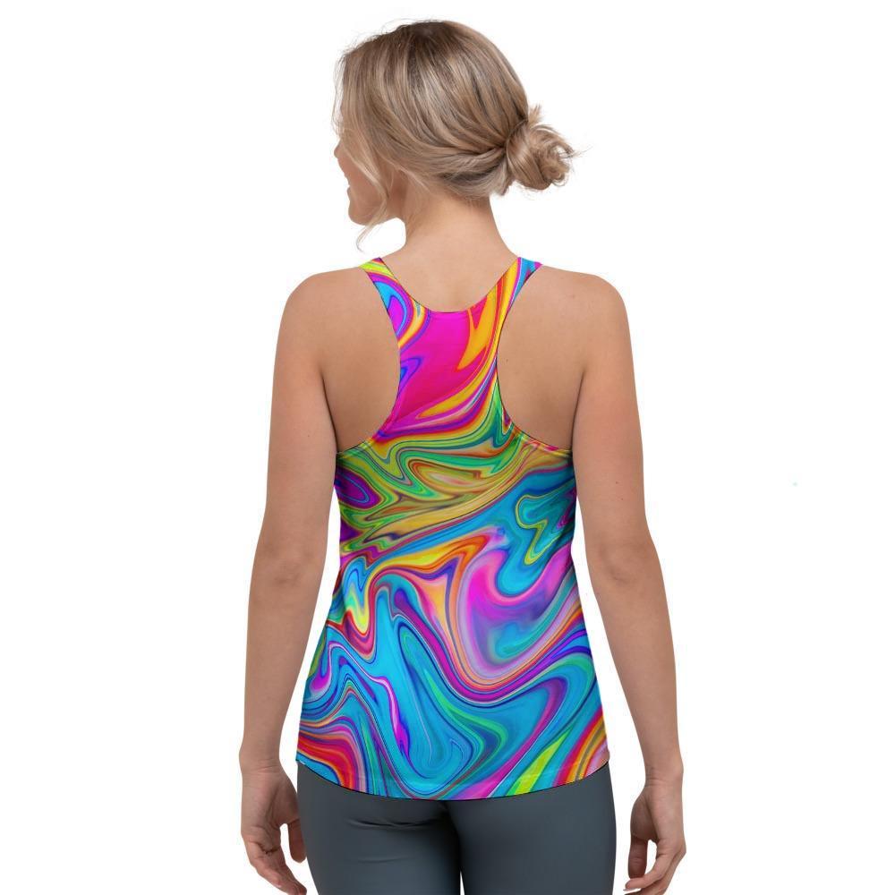 Abstract Mixing Ink Women's Racerback Tank Top-grizzshop