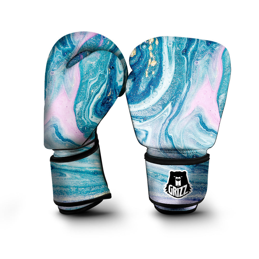 Abstract Ocean Marble Pink Blue Print Boxing Gloves-grizzshop