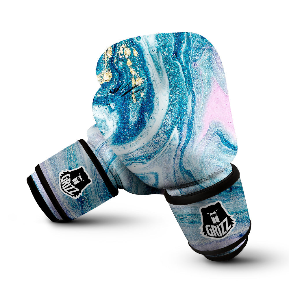 Abstract Ocean Marble Pink Blue Print Boxing Gloves-grizzshop