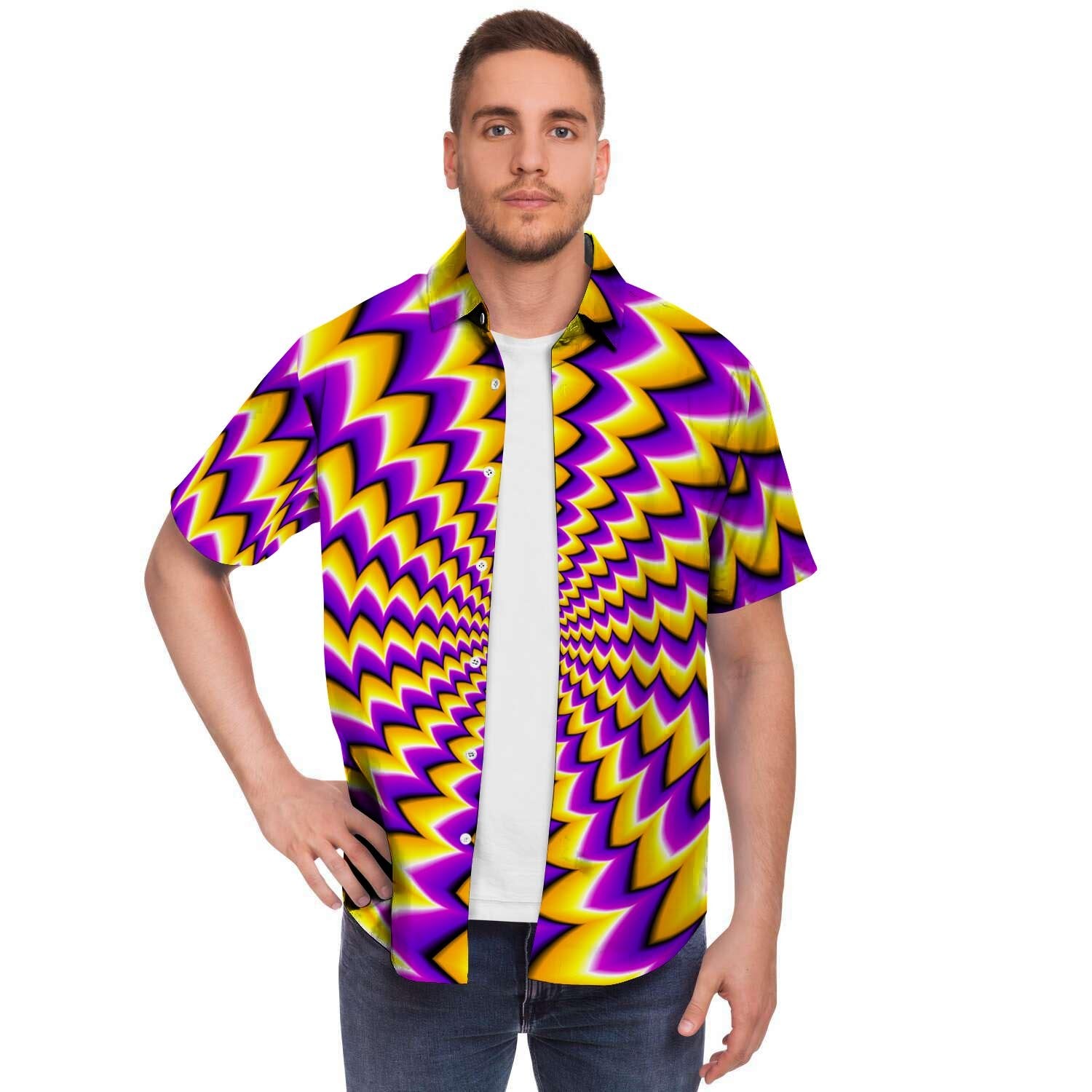 Abstract Optical illusion Men's Short Sleeve Shirt-grizzshop