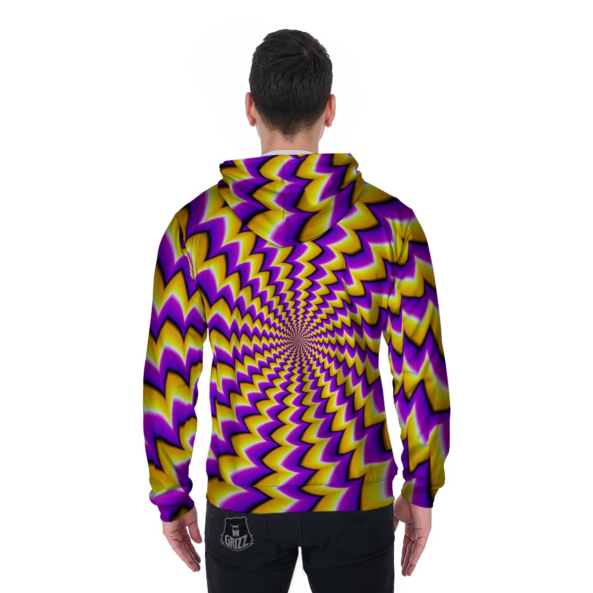 Abstract Optical illusion Men's Zip Up Hoodie-grizzshop