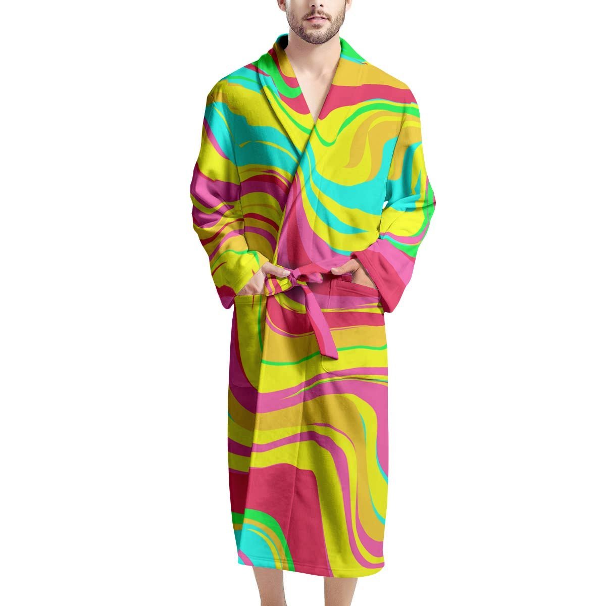 Abstract Paint Men's Robe-grizzshop