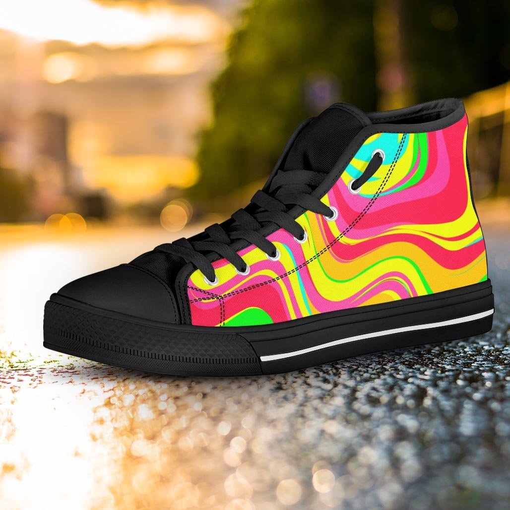 Abstract Paint Women's High Top Shoes-grizzshop