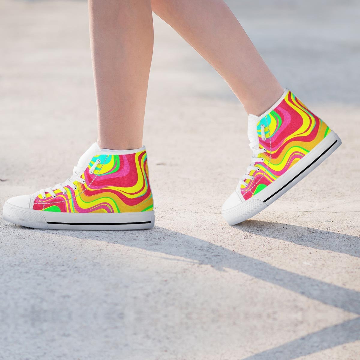 Abstract Paint Women's High Top Shoes-grizzshop