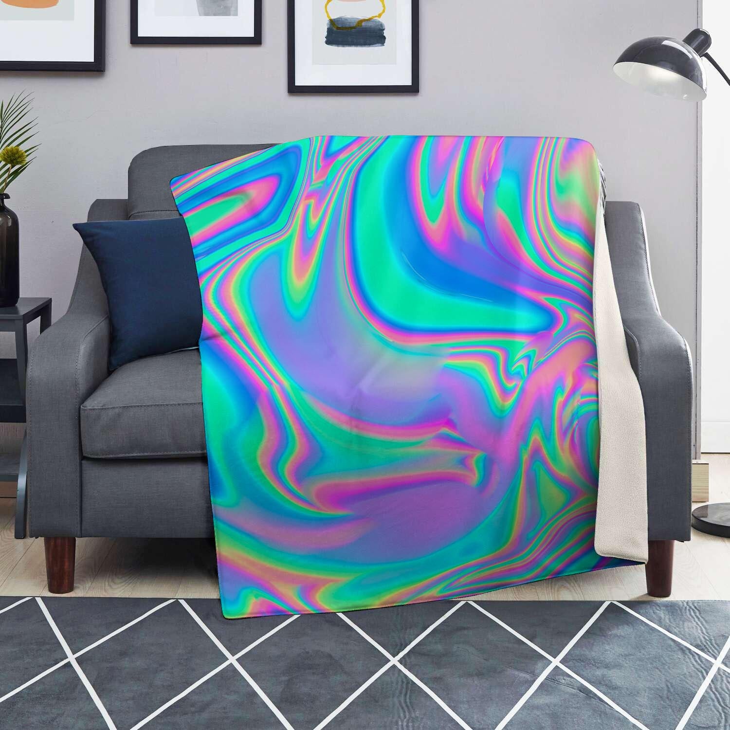 Abstract Pastel Holographic Blanket-grizzshop