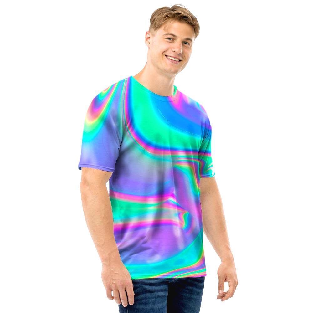 Abstract Pastel Holographic Men T Shirt-grizzshop