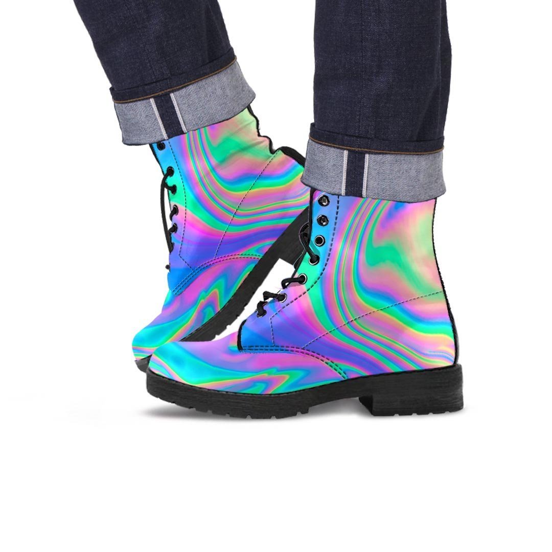 Abstract Pastel Holographic Men's Boots-grizzshop