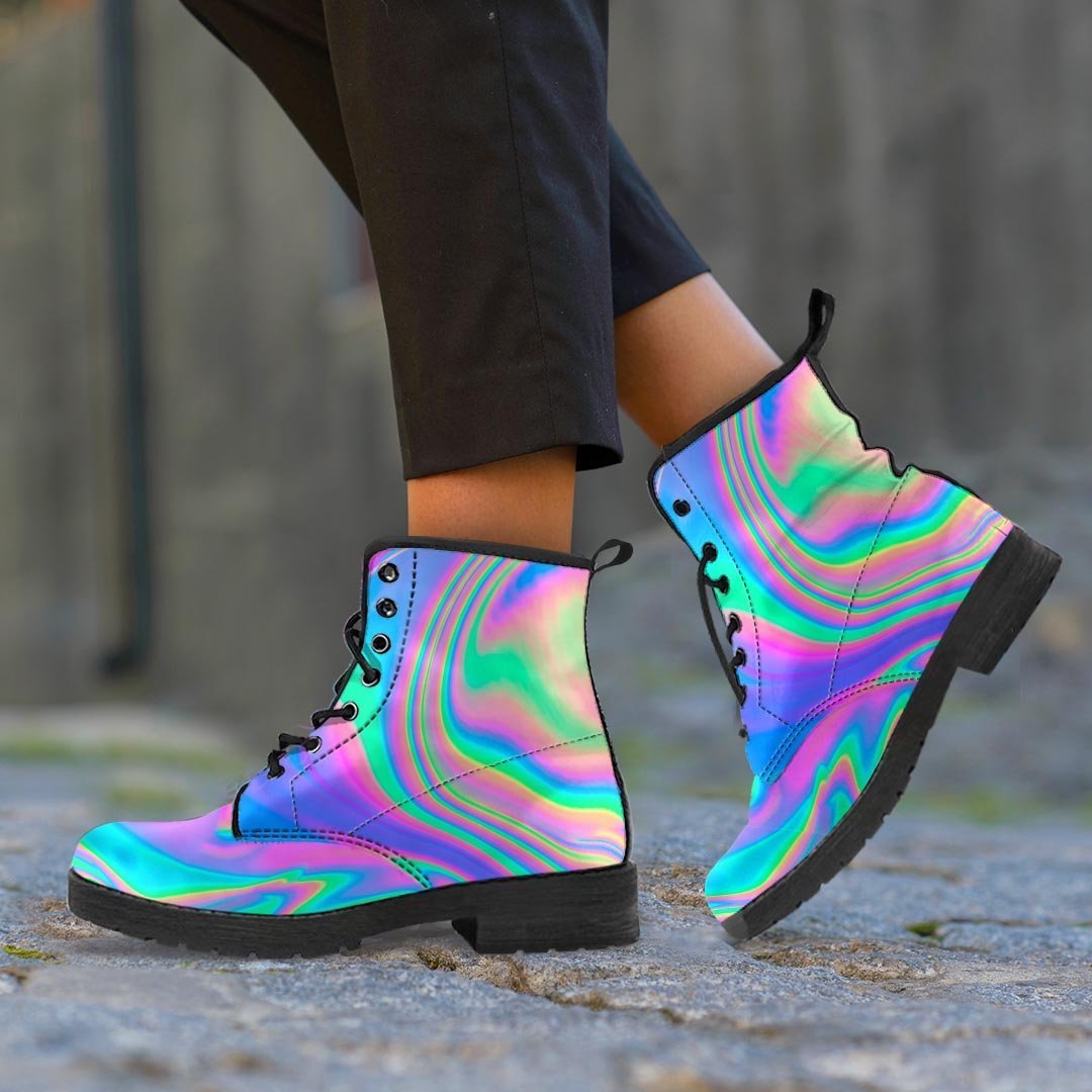 Abstract Pastel Holographic Men's Boots-grizzshop