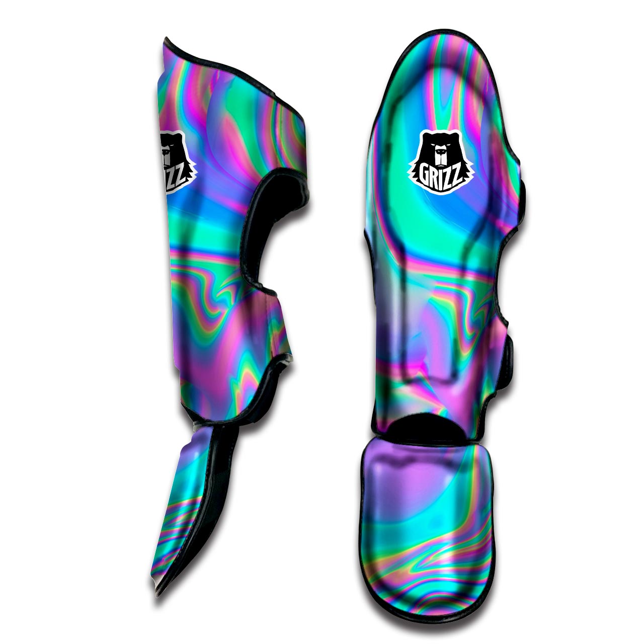 Abstract Pastel Holographic Muay Thai Shin Guard-grizzshop