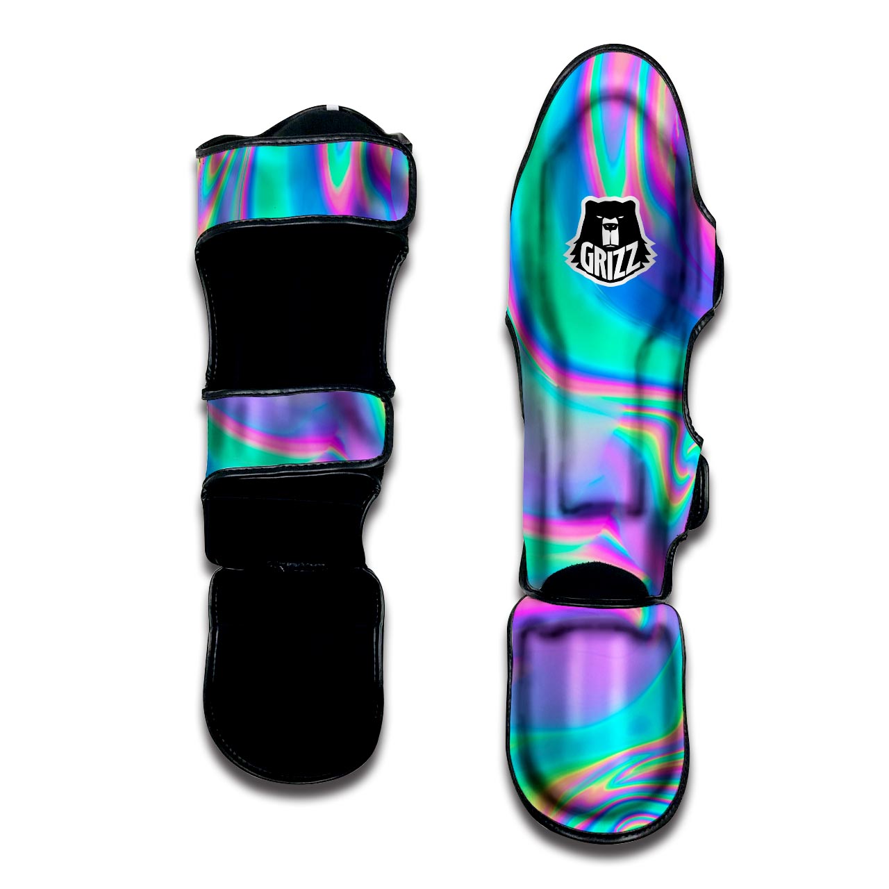 Abstract Pastel Holographic Muay Thai Shin Guard-grizzshop