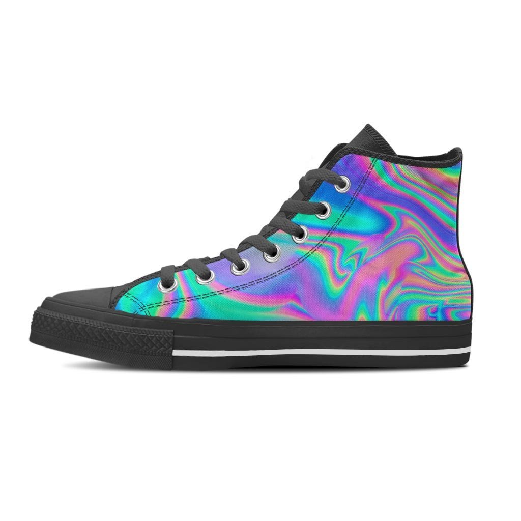 Abstract Pastel Holographic Women's High Top Shoes-grizzshop