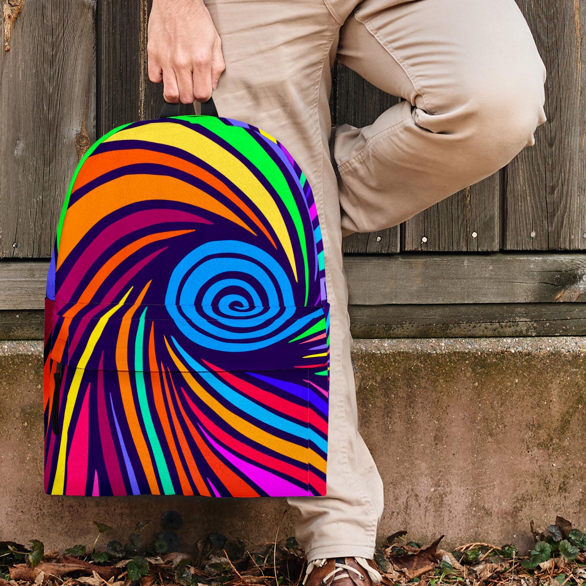 Abstract Psychedelic Colorful Wave Backpack-grizzshop