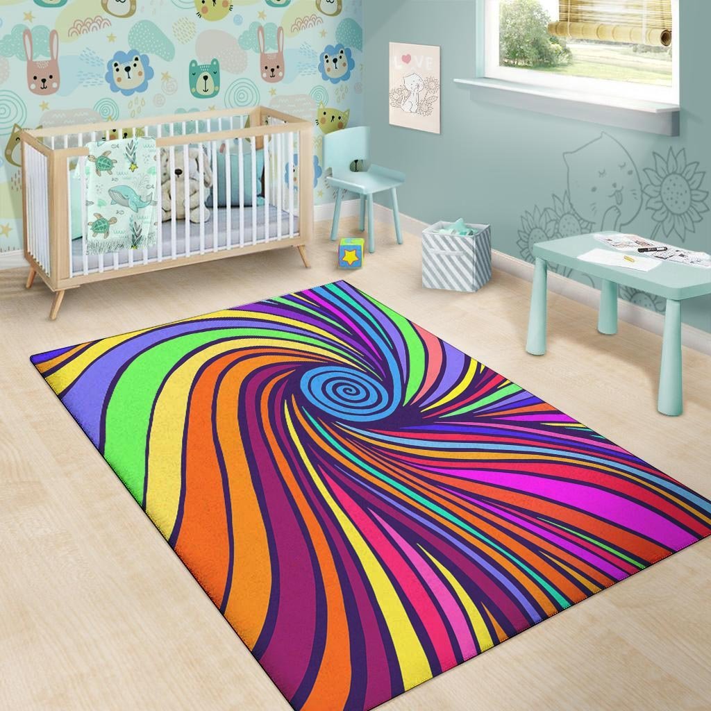 Abstract Psychedelic Colorful Wave Floor Mat-grizzshop