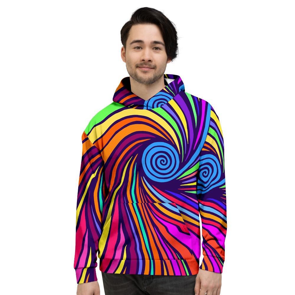 Abstract Psychedelic Colorful Wave Men's Hoodie-grizzshop