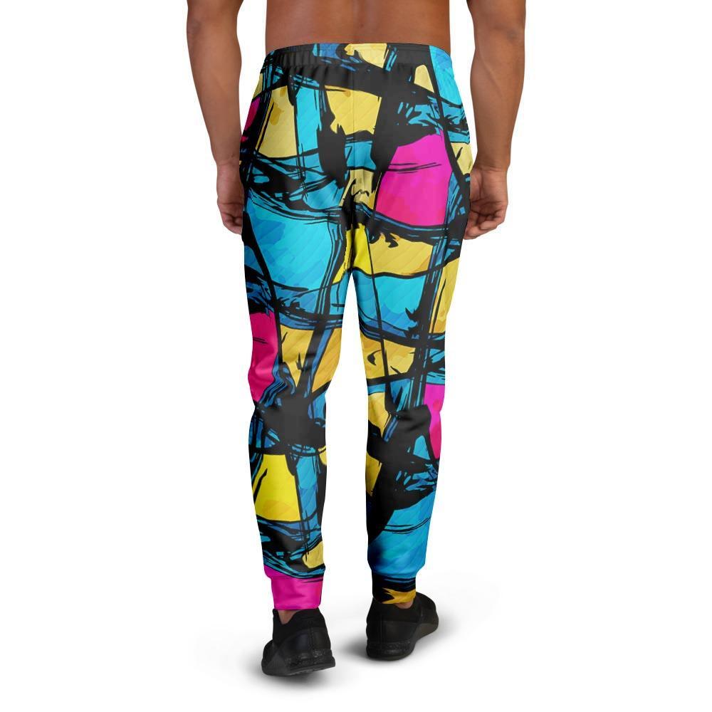 Abstract Psychedelic Graffiti Men's Joggers-grizzshop