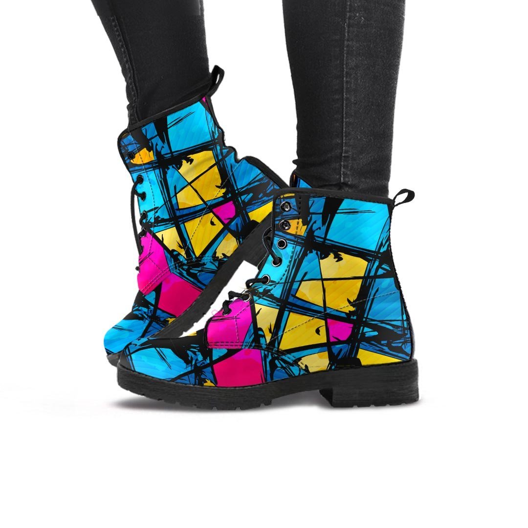 Abstract Psychedelic Graffiti Women's Boots-grizzshop