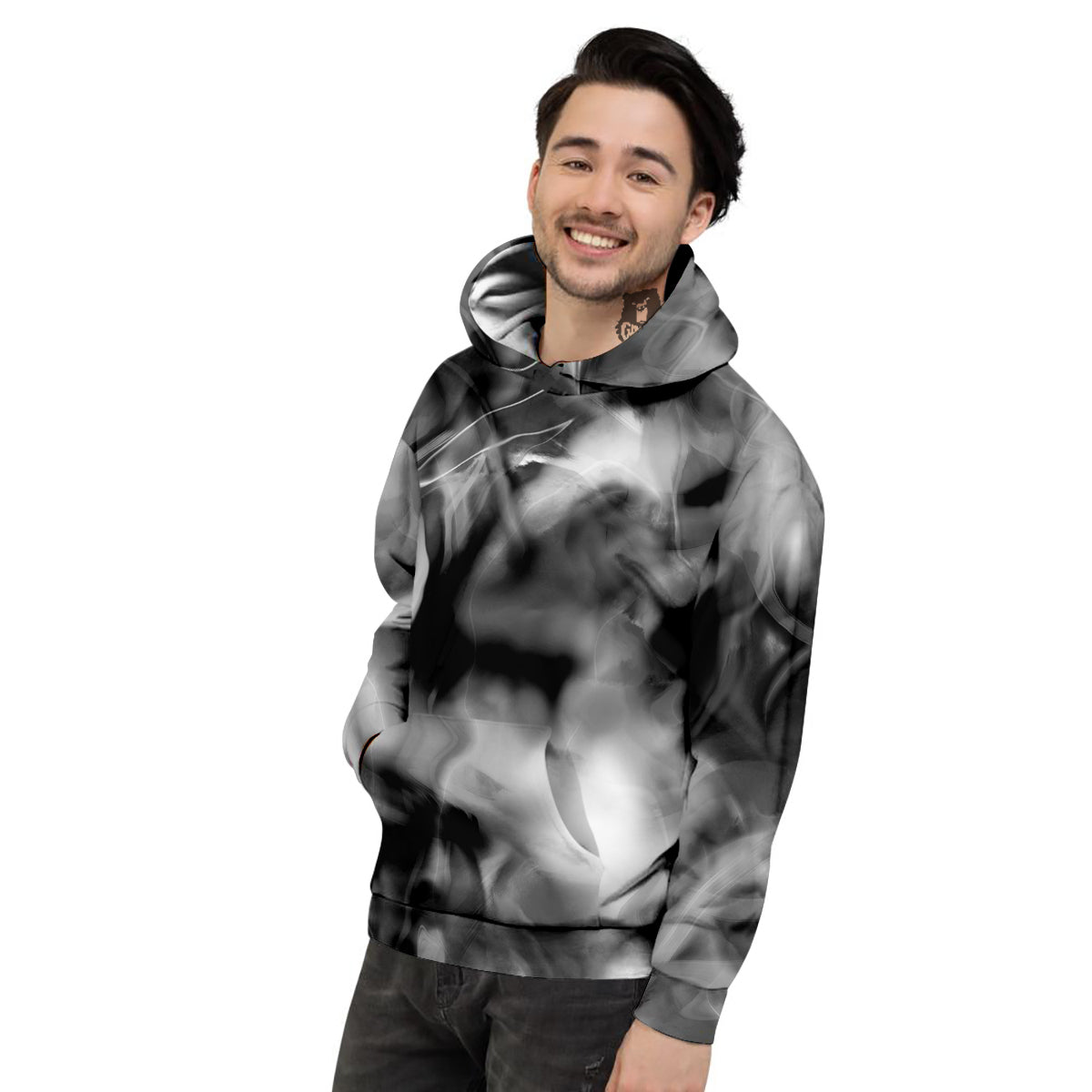 Abstract Psychedelic Liquid Smoke Print Men's Hoodie-grizzshop