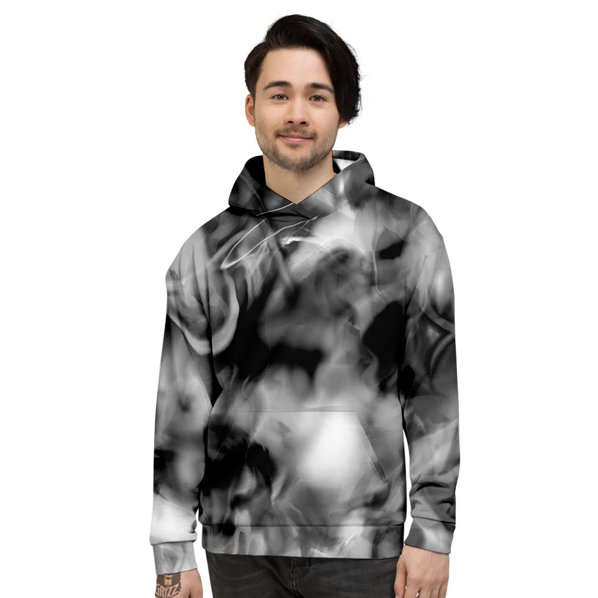 Abstract Psychedelic Liquid Smoke Print Men's Hoodie-grizzshop