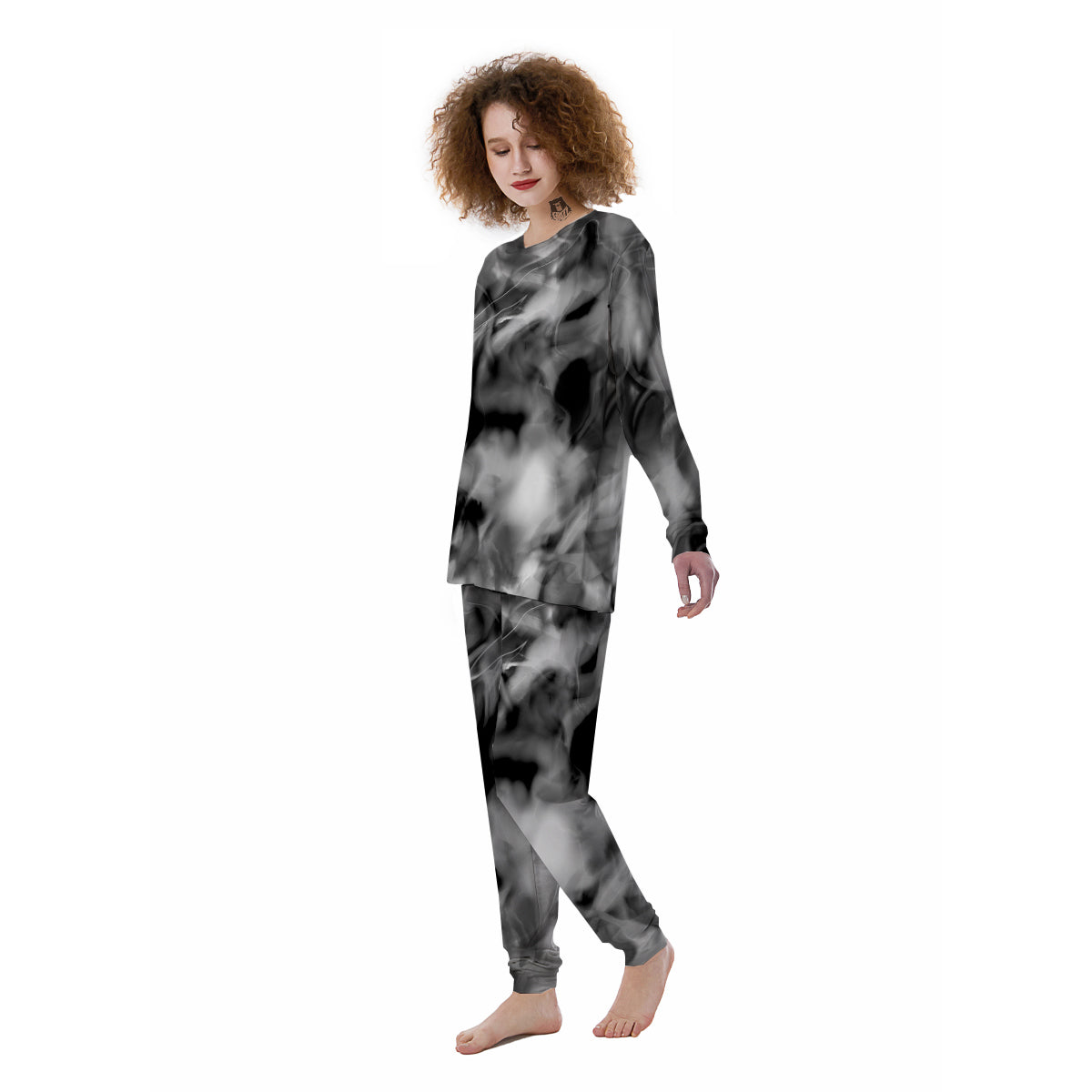 Abstract Psychedelic Liquid Smoke Print Women's Pajamas-grizzshop