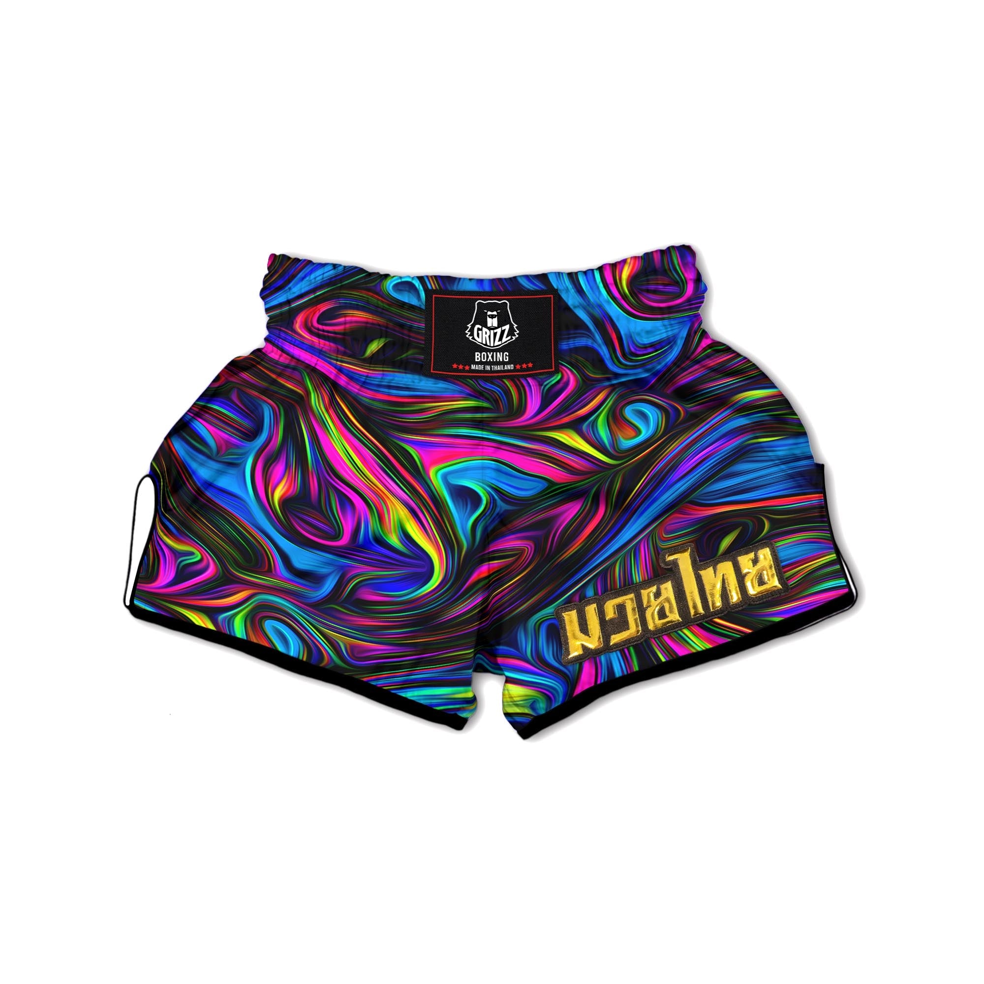 Abstract Psychedelic Muay Thai Boxing Shorts-grizzshop