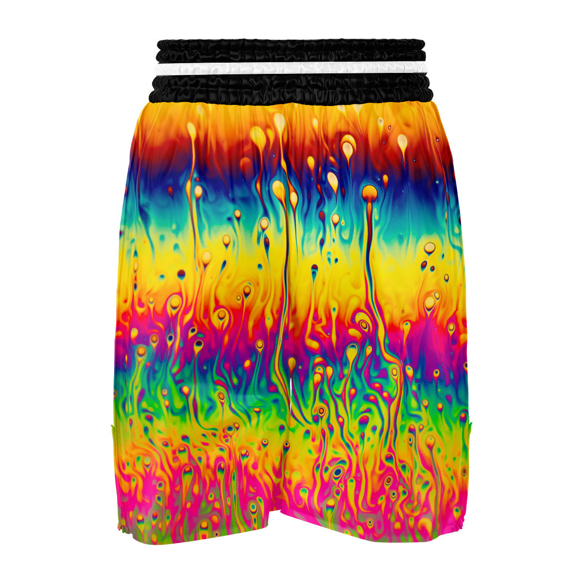 Abstract Psychedelic Rainbow Acid Print Boxing Shorts-grizzshop