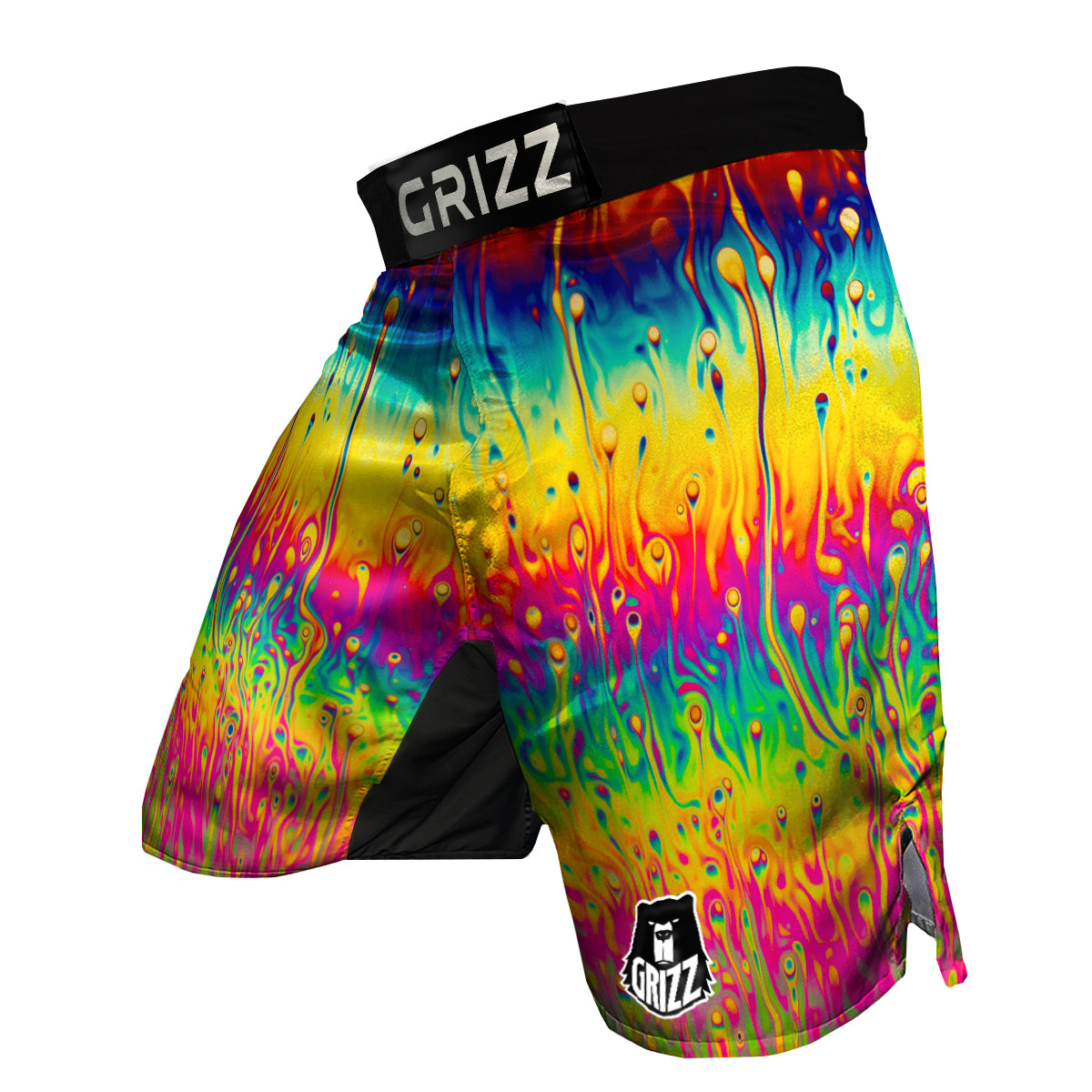 Abstract Psychedelic Rainbow Acid Print MMA Shorts-grizzshop