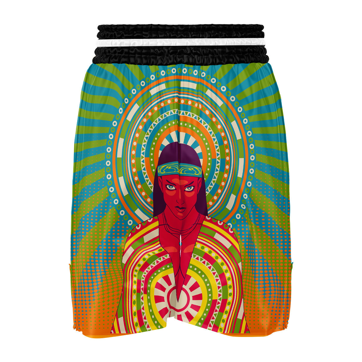 Abstract Psychedelic Women Print Boxing Shorts-grizzshop
