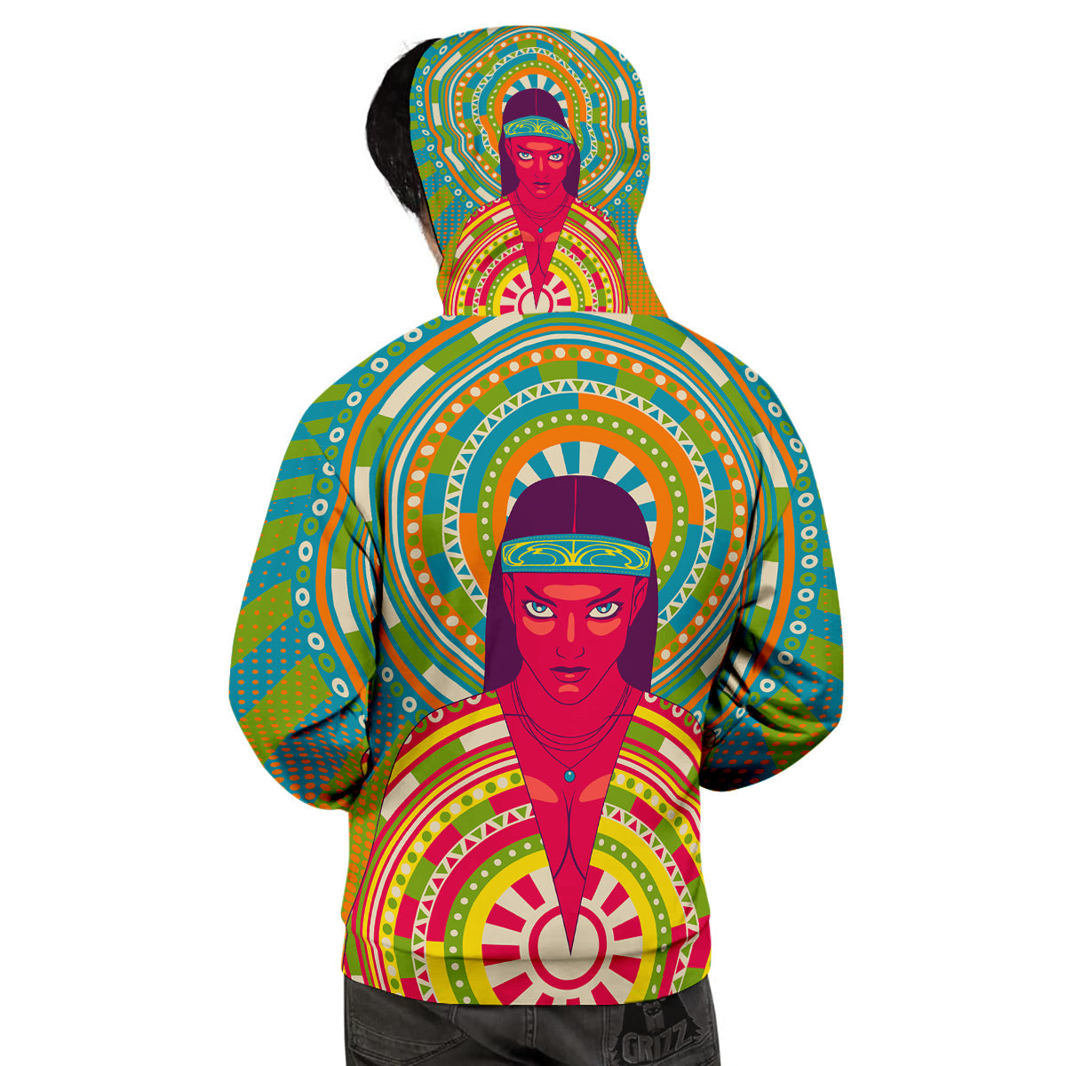 Abstract Psychedelic Women Print Men's Hoodie-grizzshop
