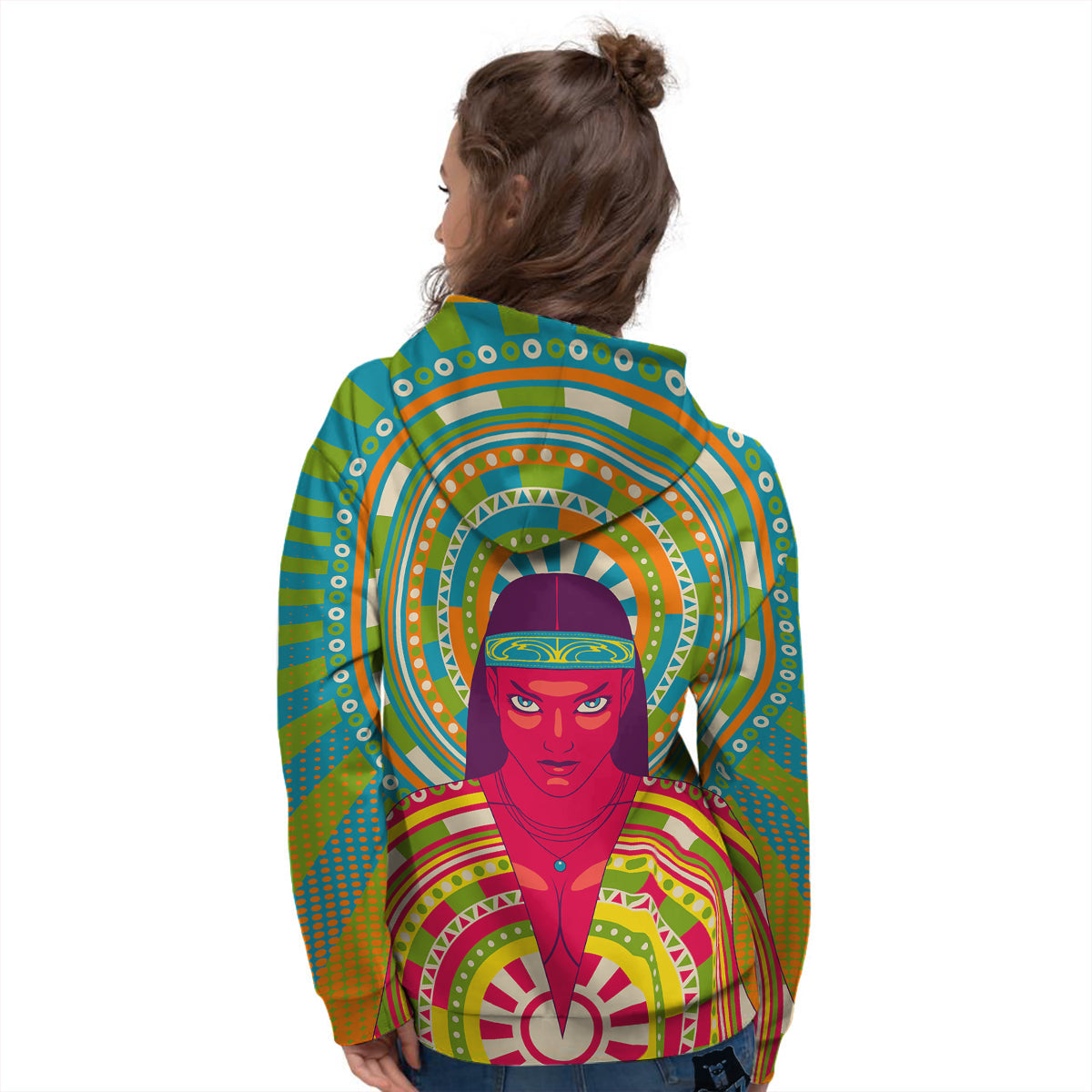 Abstract Psychedelic Women Print Women's Hoodie-grizzshop