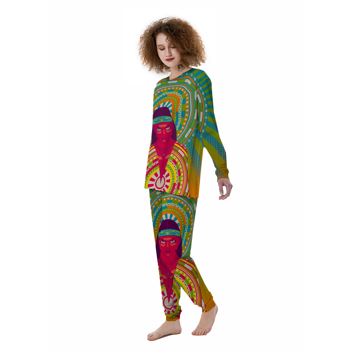 Abstract Psychedelic Women Print Women's Pajamas-grizzshop