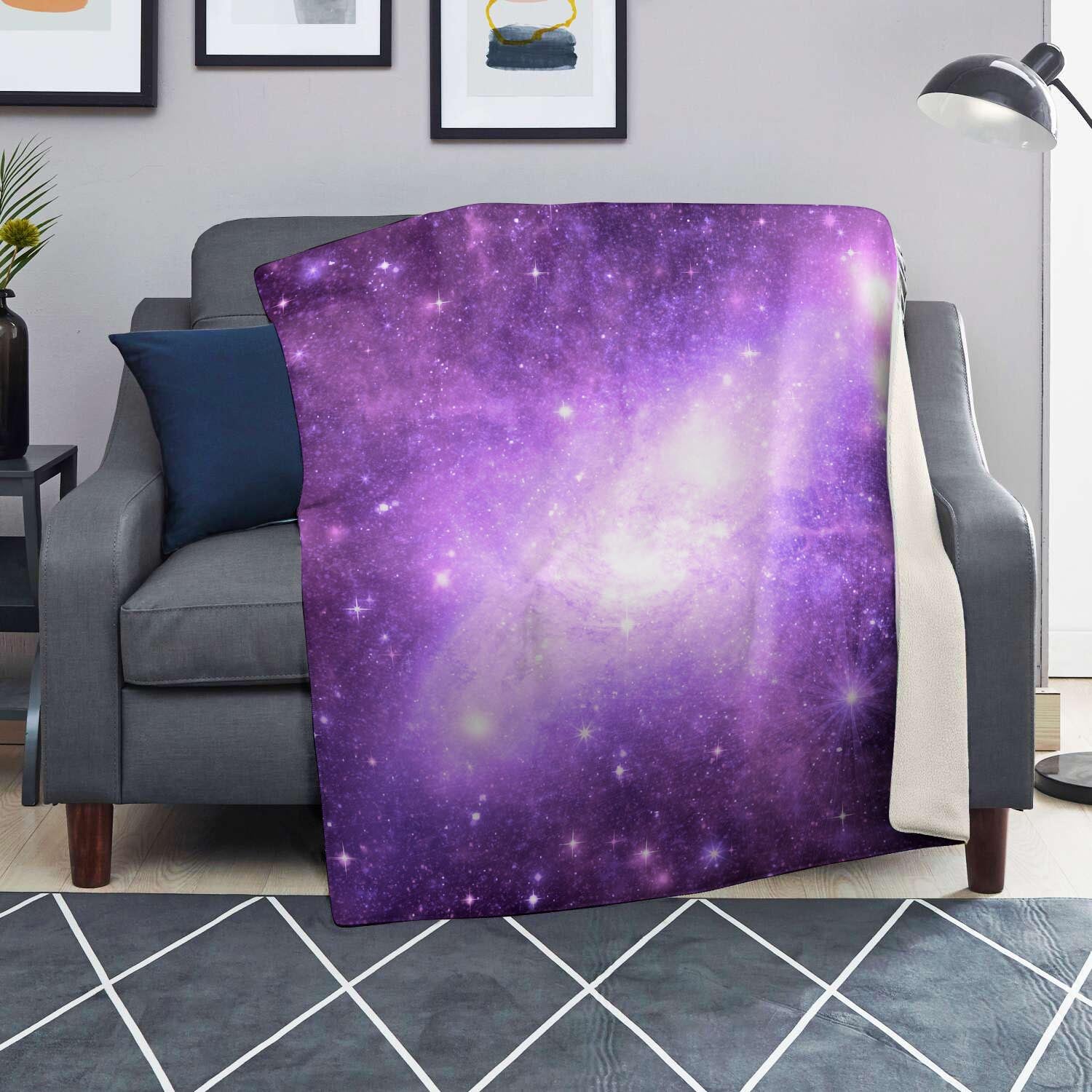 Abstract Purple Galaxy Space Blanket-grizzshop