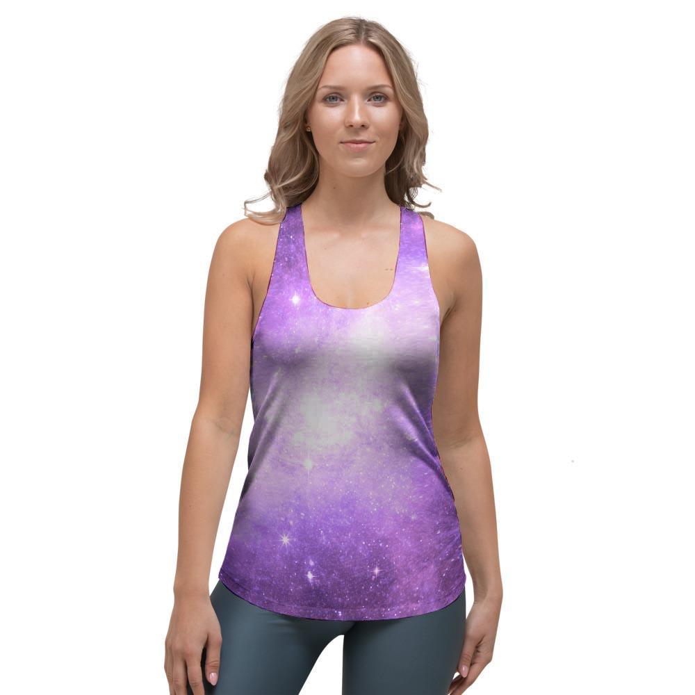 Abstract Purple Galaxy Space Women's Racerback Tank Top-grizzshop