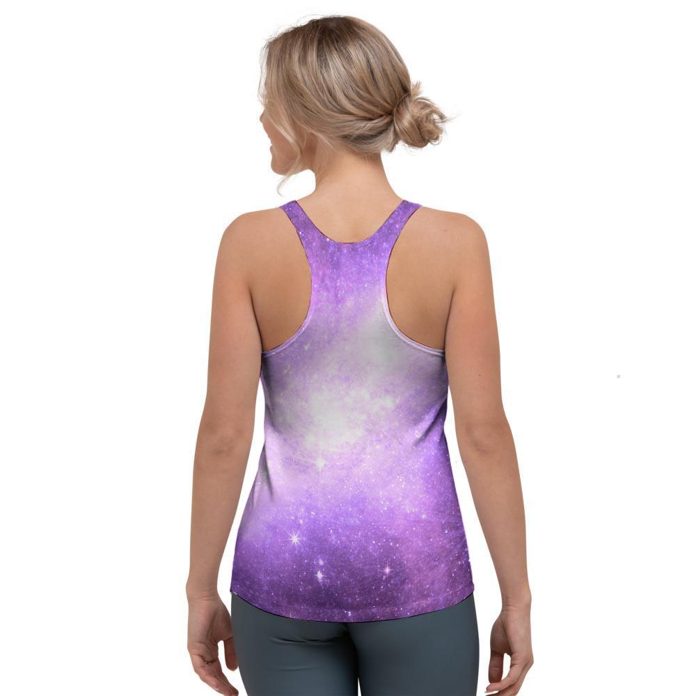 Abstract Purple Galaxy Space Women's Racerback Tank Top-grizzshop