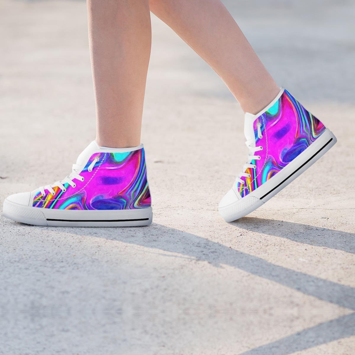 Abstract Purple Women's High Top Shoes-grizzshop
