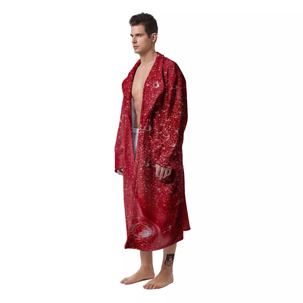 Abstract Red Liquid Men's Robe-grizzshop