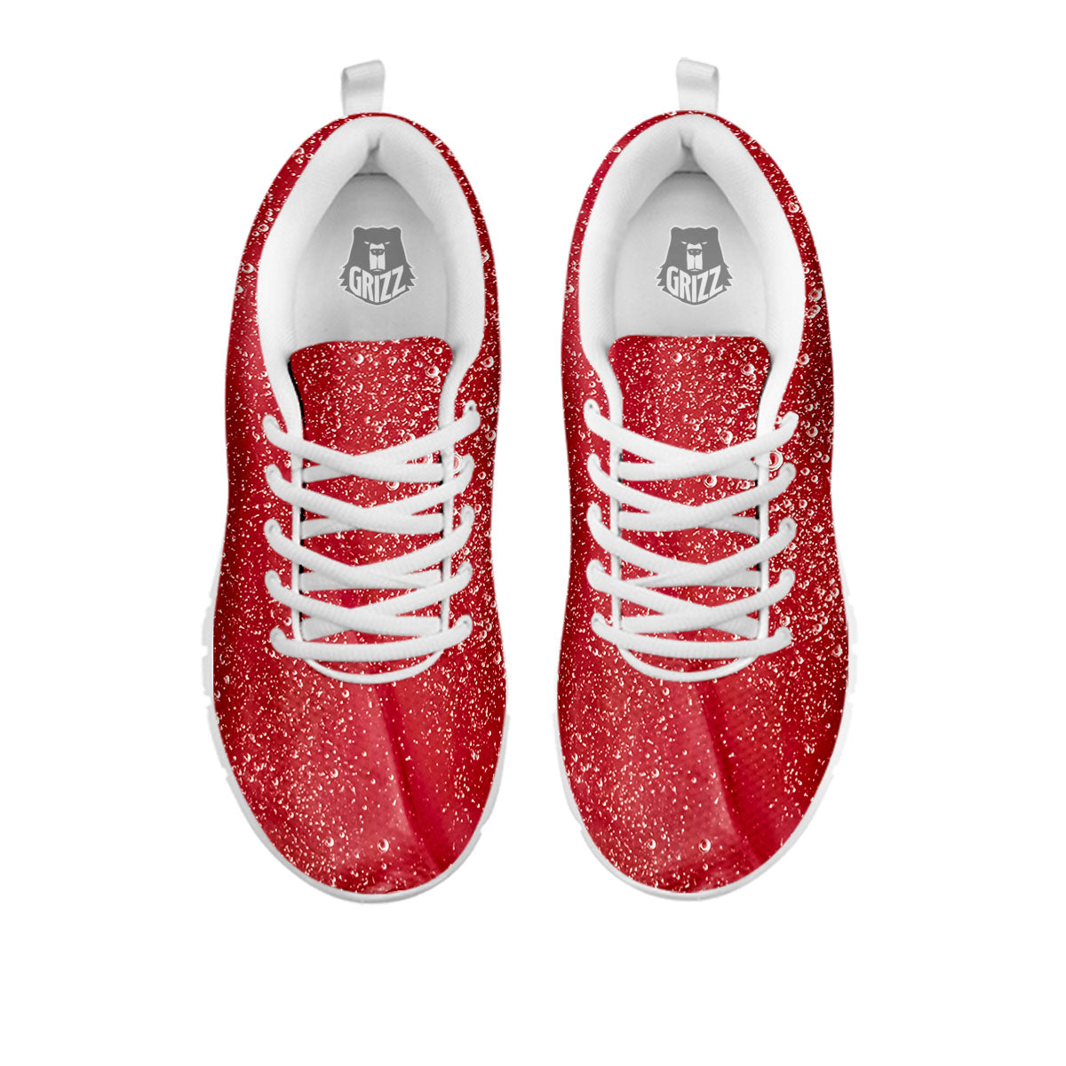Abstract Red Liquid White Sneaker-grizzshop