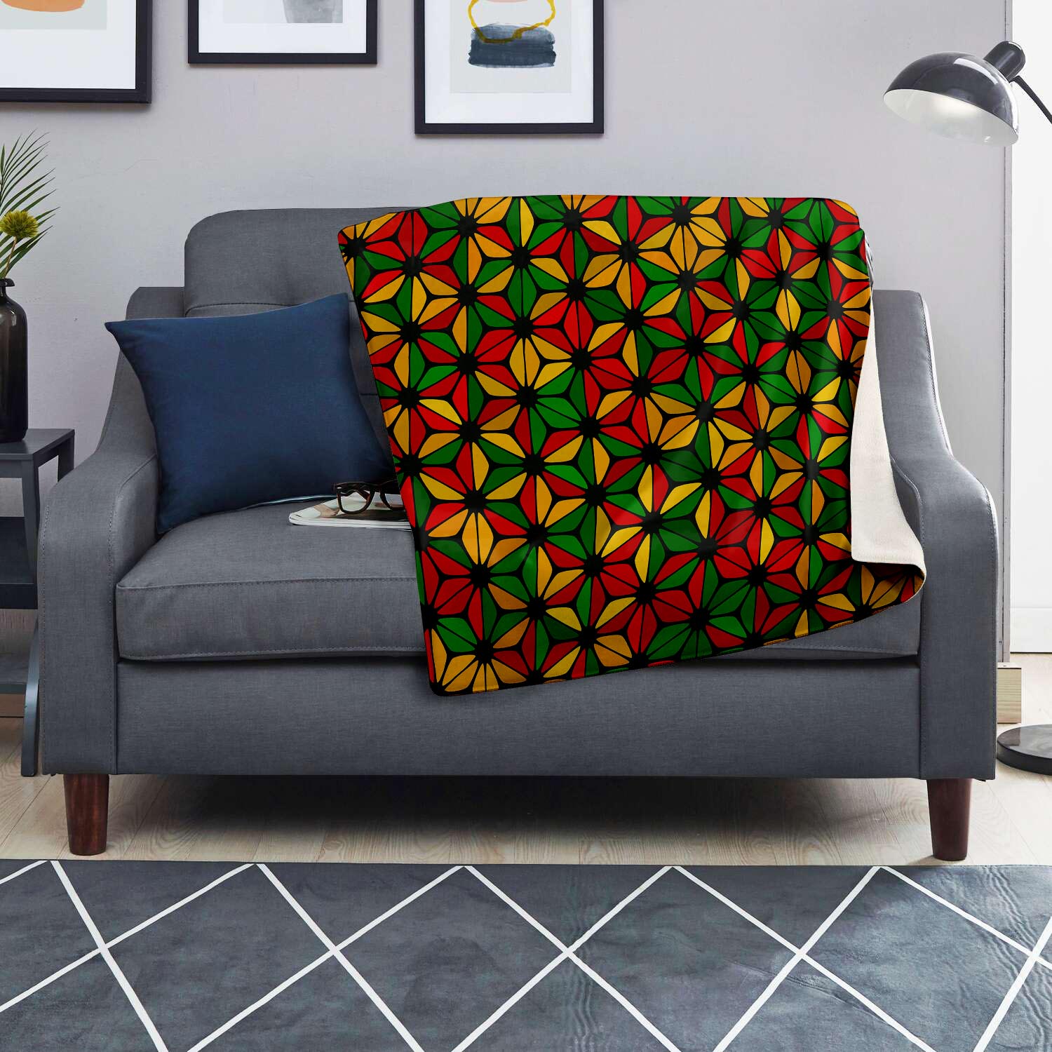 Abstract Reggae Rasta Blanket-grizzshop