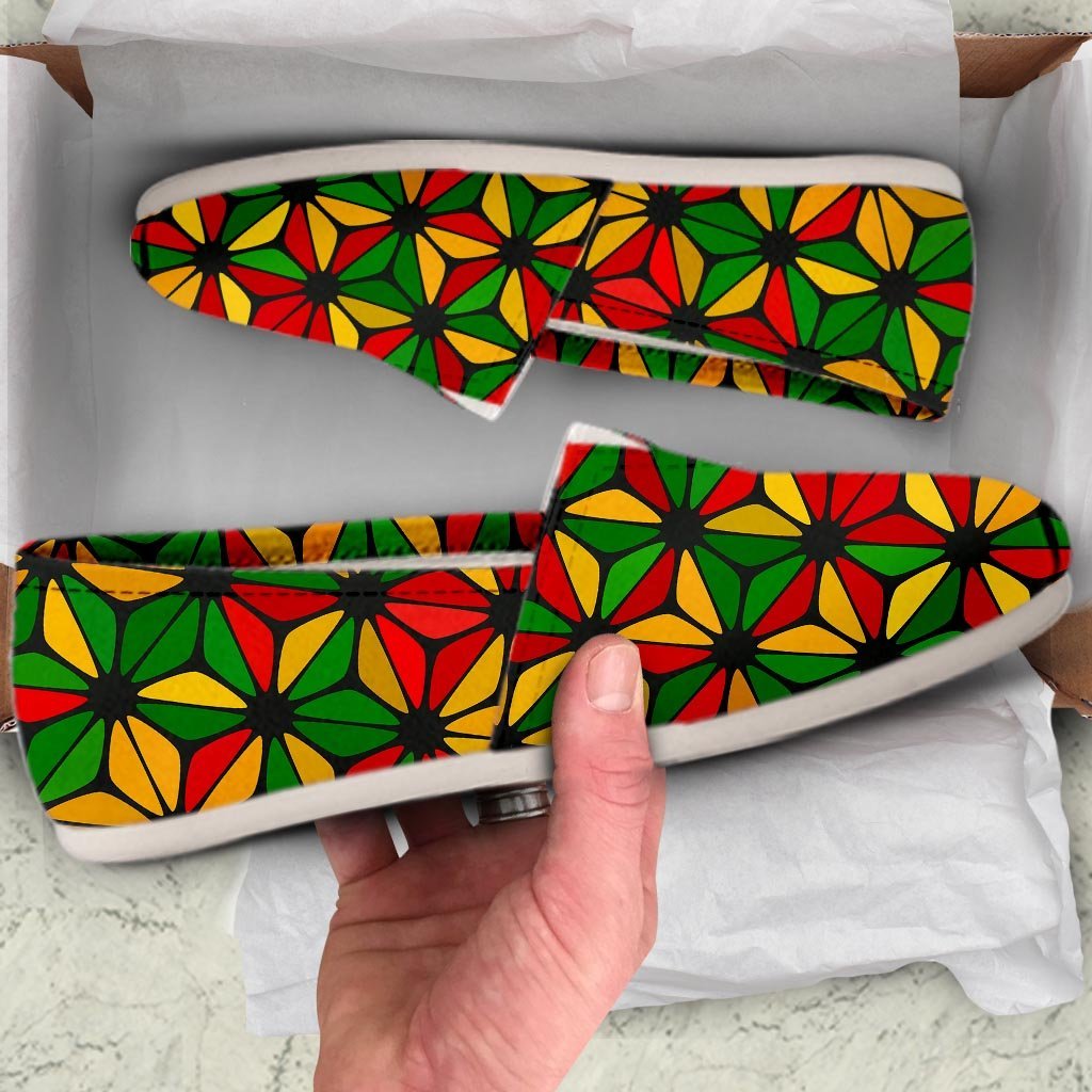 Abstract Reggae Rasta Canvas Shoes-grizzshop