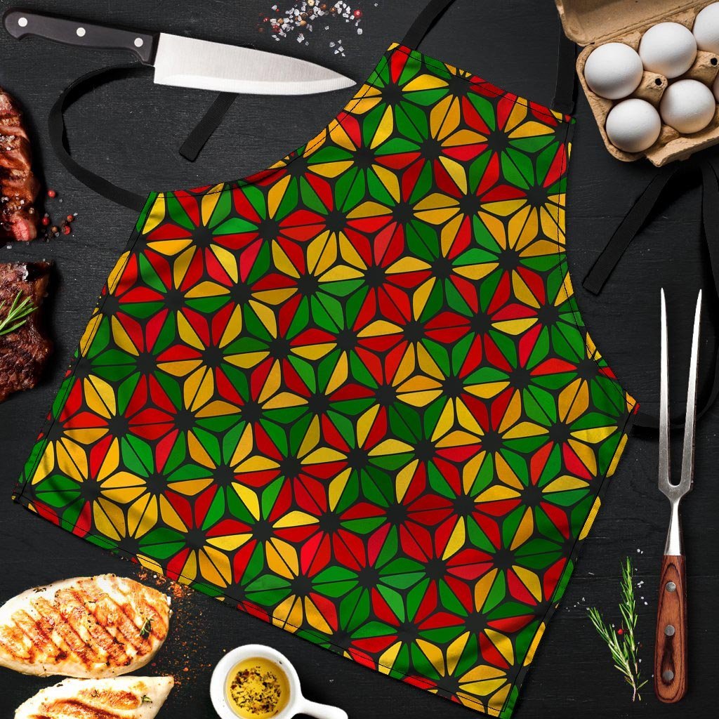 Abstract Reggae Rasta Men's Apron-grizzshop
