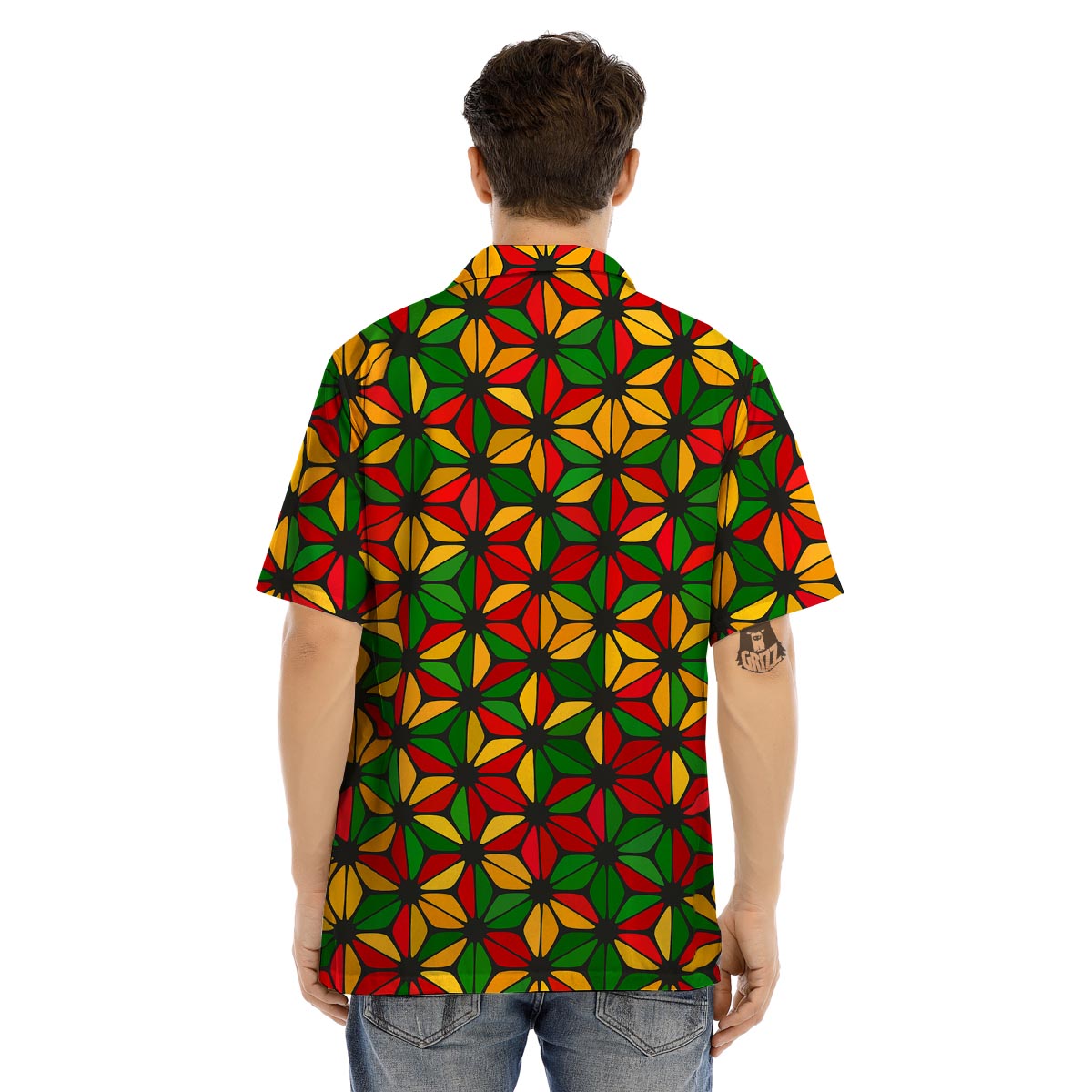 Abstract Reggae Rasta Men’s Hawaiian Shirt-grizzshop